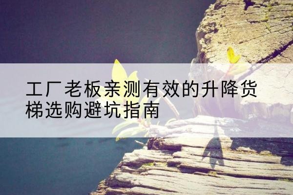 阳曲升降货梯怎么选-工厂老板亲测有效的升降货梯选购避坑指南