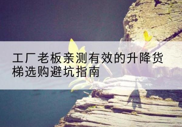 阳曲升降货梯怎么选-工厂老板亲测有效的升降货梯选购避坑指南